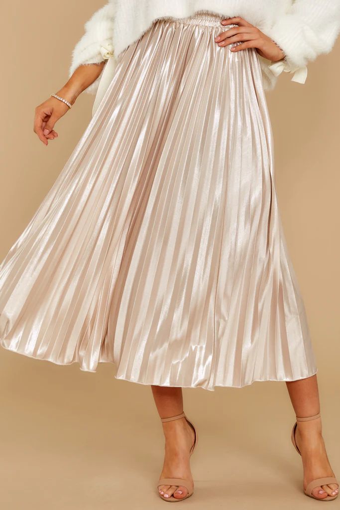 Make It Memorable Champagne Midi Skirt | Red Dress 