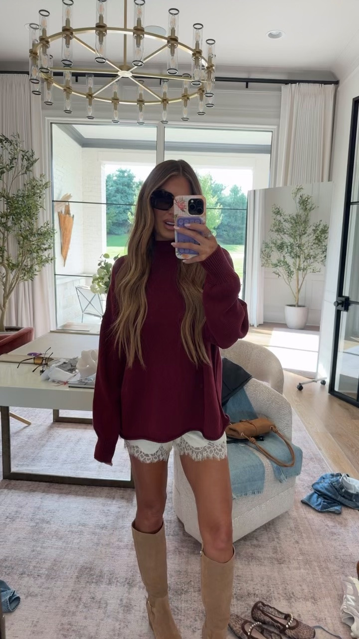 Favorite free people sweater and lace shorts from Nordstrom! #NSALE