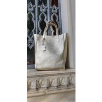 Gold Colour Tote Bag, Elegance Metallic Effect Golden Leather Purse, Shoulder Genuine Bag | Etsy (US)