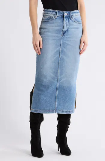 Good American Denim Midi Skirt in Indigo894 at Nordstrom Rack | Nordstrom Rack