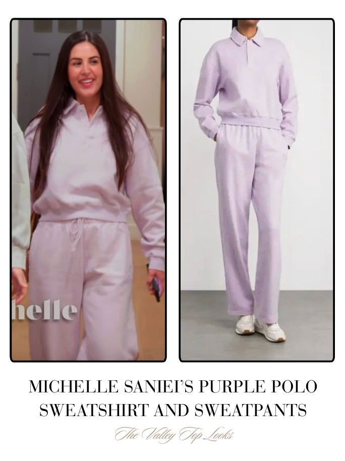  Michelle Saniei's Purple Polo Sweatshirt and Sweatpants 

 