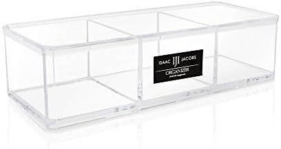 Isaac Jacobs Clear Acrylic 3 Section Organizer- Three Compartment Drawer Tray and Storage Solutio... | Amazon (US)