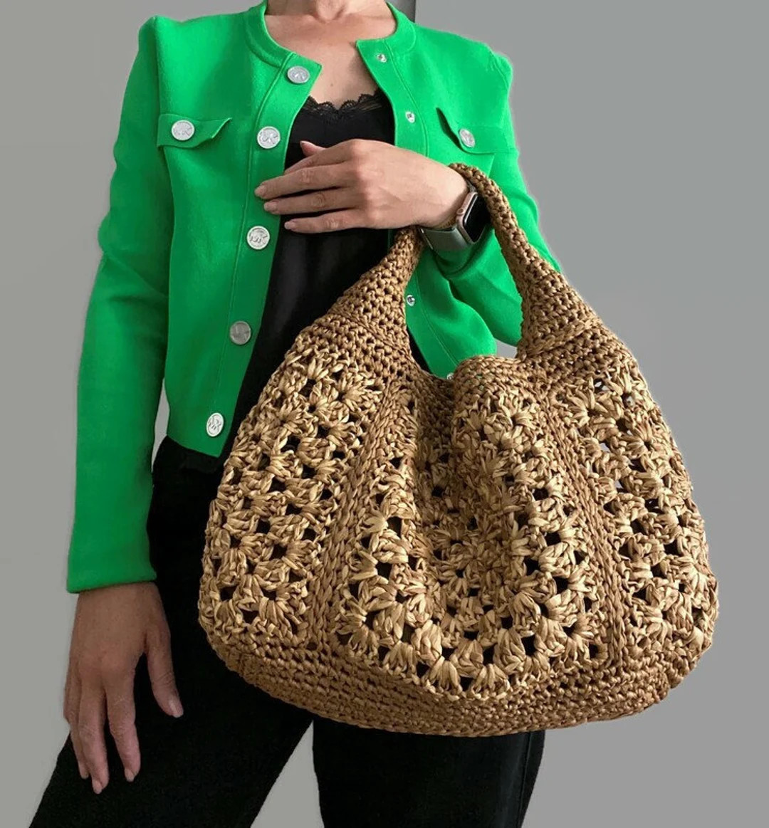 CROCHET PATTERN SAHARA Crochet Bag Pattern Raffia Bag Crochet Purse Woman Bag Shopping Bag Summer... | Etsy (US)