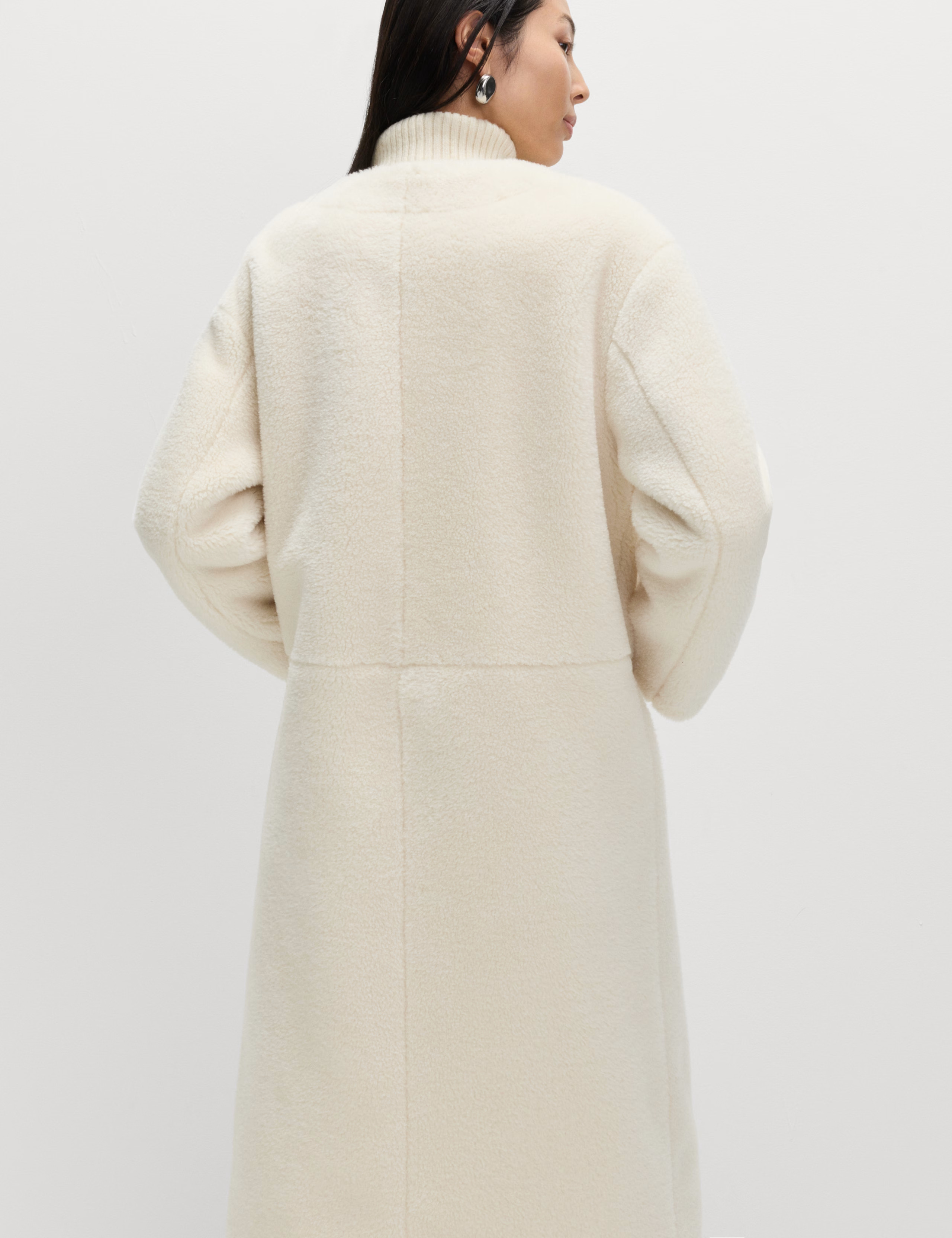 Borg Collarless Double Breasted Longline Coat | Marks & Spencer (UK)