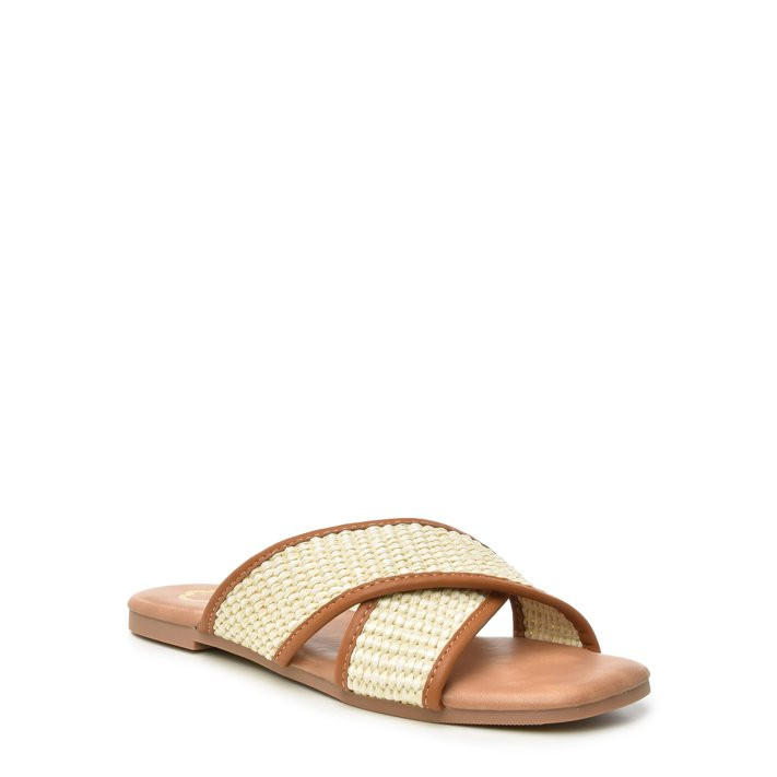 C. Wonder Women's Raffia Crossband Sandal | Walmart (US)