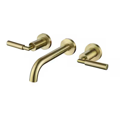 Boyel Living Faucet Brushed Gold 2-handle Wall-mount Bathroom Sink Faucet Lowes.com | Lowe's