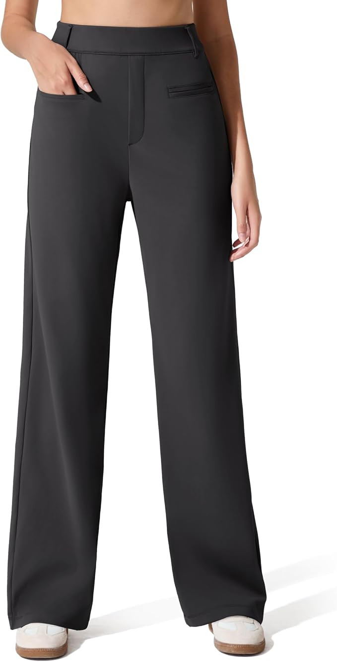 G4Free ShiftReady Women's Work Pants with Pockets Straight Leg Slack with Belt Loops Dress Trouse... | Amazon (US)