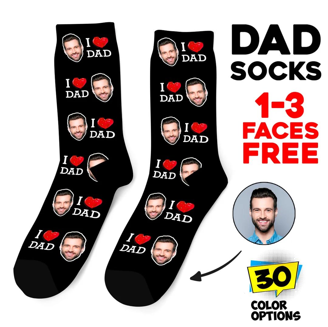 Custom Face Socks, Dad Personalized Photo Socks, Daddy Picture Socks, Face on Socks, Customized G... | Etsy (US)