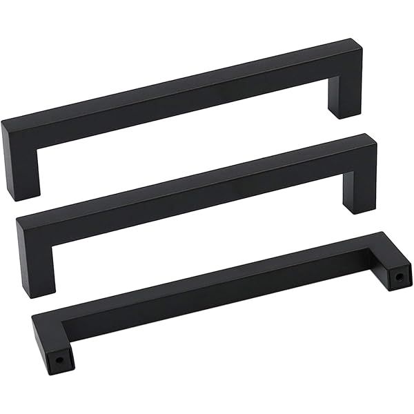 for "goldenwarm black square bar cabinet pull drawer handle" | Amazon (US)