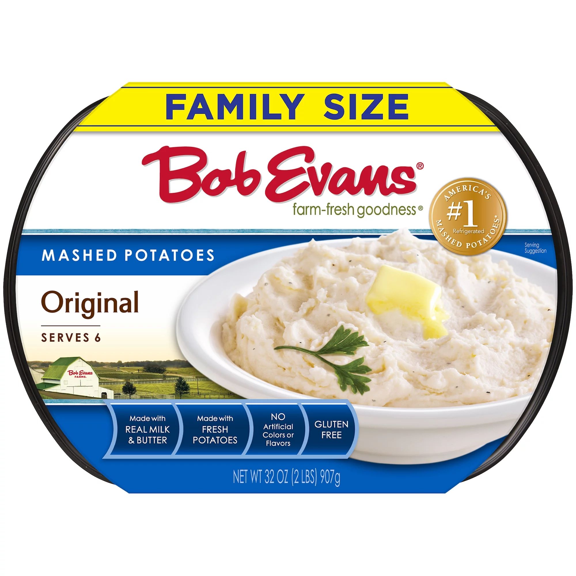 Bob Evans Gluten-Free Original Mashed Potatoes Family Size, 32 oz  Tray (Refrigerated) | Walmart (US)