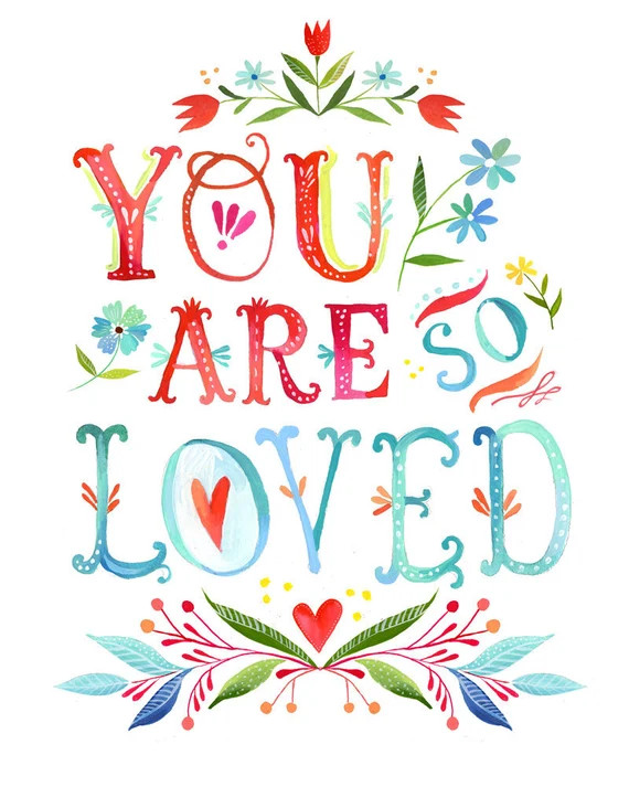 You Are So Loved Print | Watercolor Quote | Inspirational Wall Art | Lettering | Katie Daisy | 8x10  | Etsy (US)