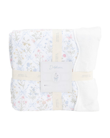 Floral Bow Reversible Gauze Blanket | TJ Maxx