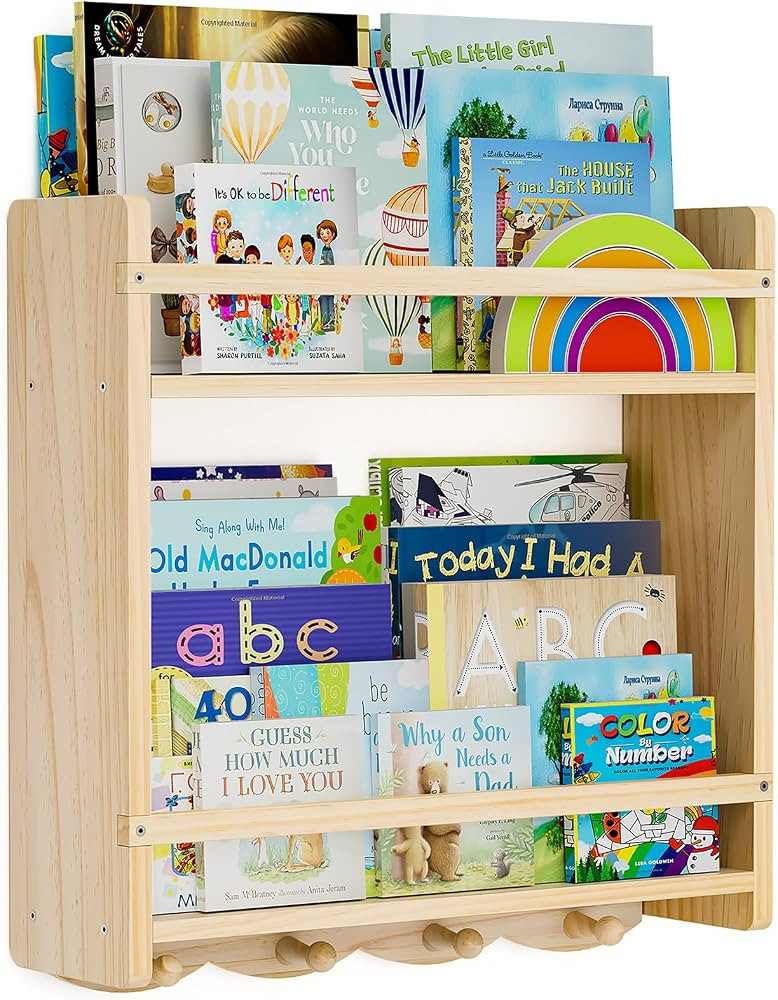 Nursery Book Shelves, 16.5 inch Book Shelf 2 Tier, Book Shelf for Kids Rooms, Nursery Shelves for... | Amazon (CA)