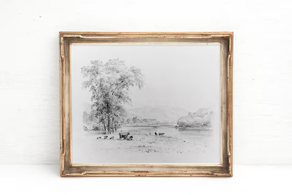 Black And White Vintage ArtworkPencil Sketch PrintAntique | Etsy | Etsy (US)