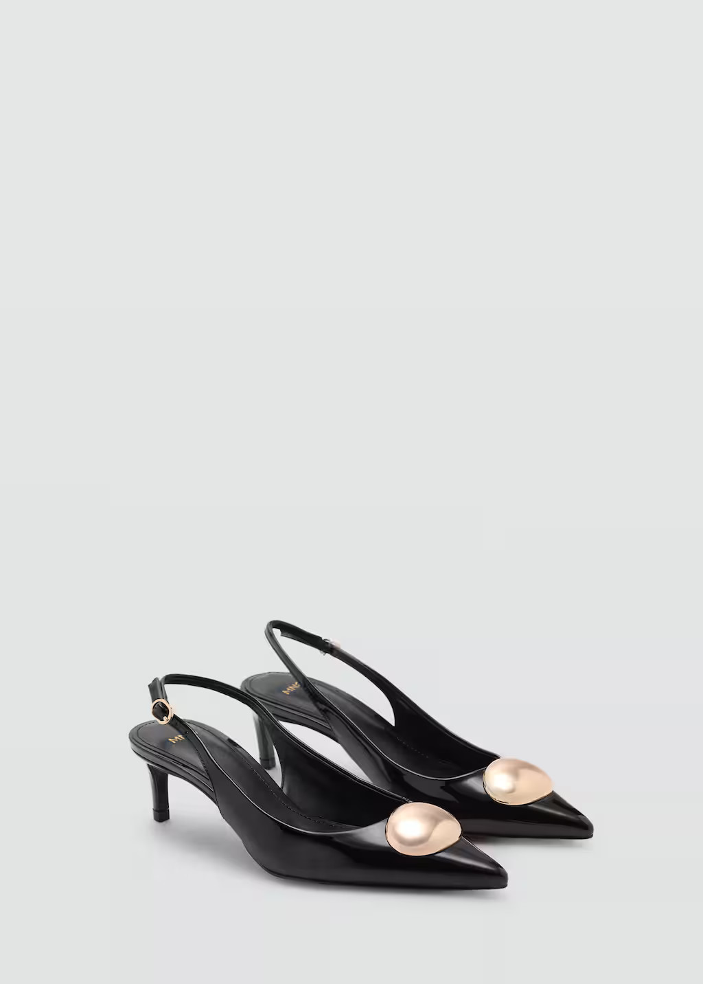 Kitten-heel shoes with metallic decoration black - Woman - 5 - MANGO | MANGO (UK)