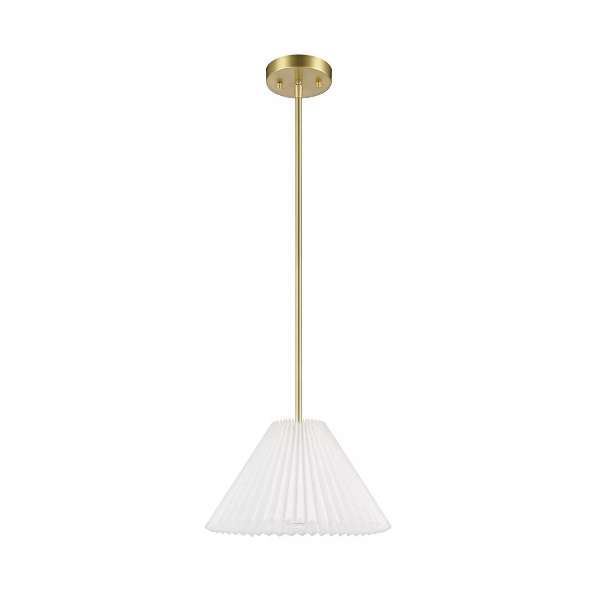 Globe Electric Matte Brass Pendant Lighting with Off-White Pleated Fabric Shade by Novogratz x Gl... | Target
