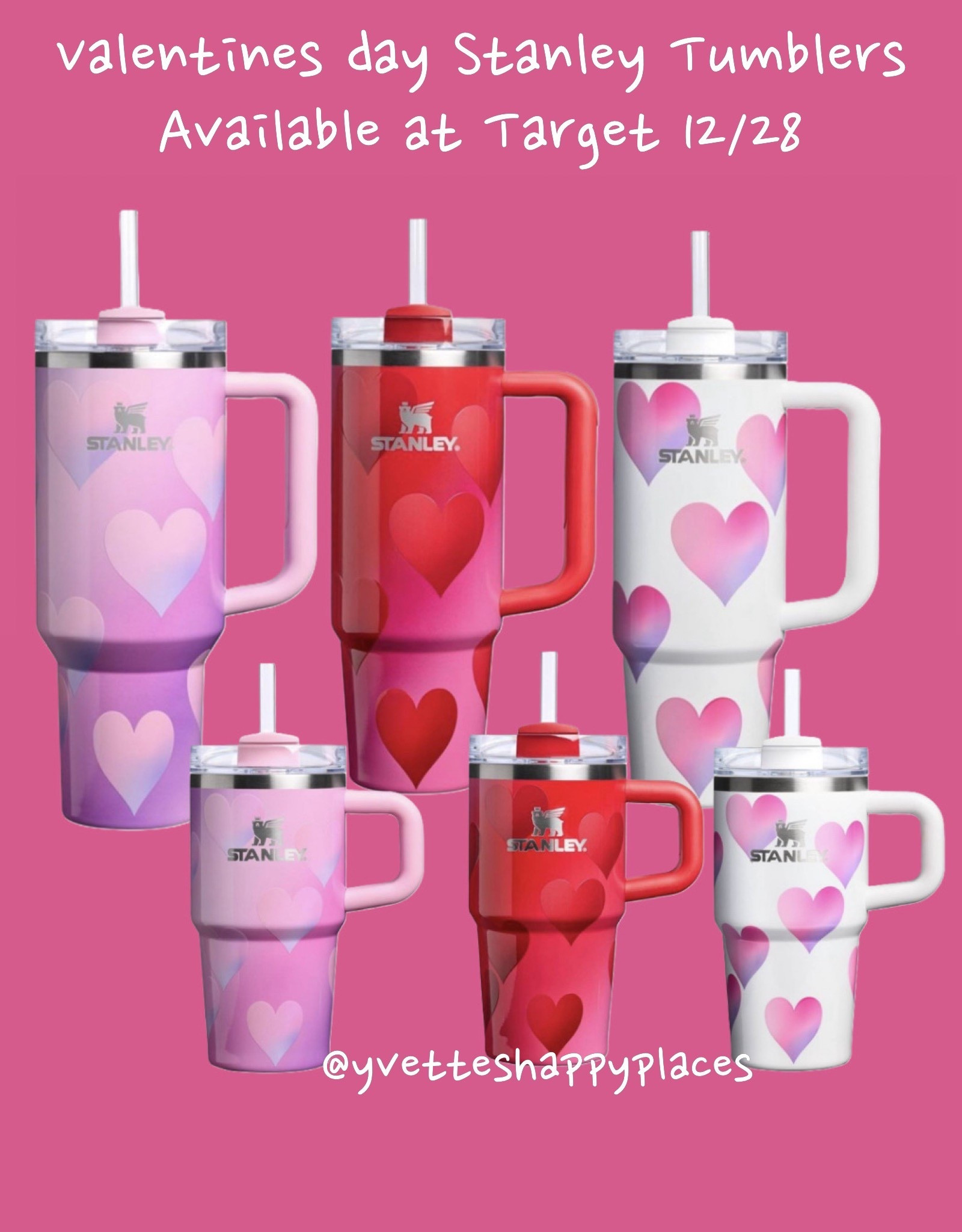 New Valentine’s Day Stanley Tumblers at Target releasing 12/28 online at 3 am est time 

#LTKFindsUnder50 #LTKTravel #LTKGiftGuide