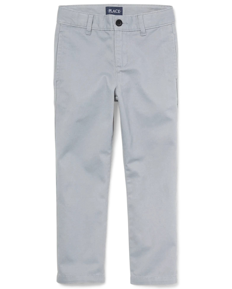 Boys Uniform Stretch Straight Chino Pants - flax | The Children's Place