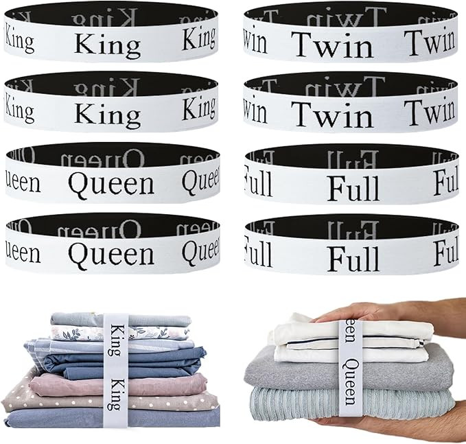8 Pieces Bed Sheet Organizer Bands, Elastic Bed Sheet Straps Organizer and Storage Keepers, Linen... | Amazon (US)