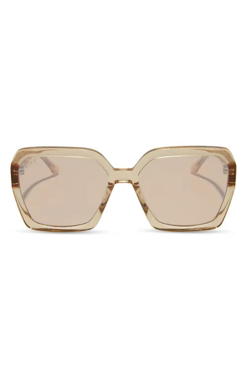 DIFF Sloane 54mm Square Sunglasses in Honey Crystal Flash at Nordstrom | Nordstrom
