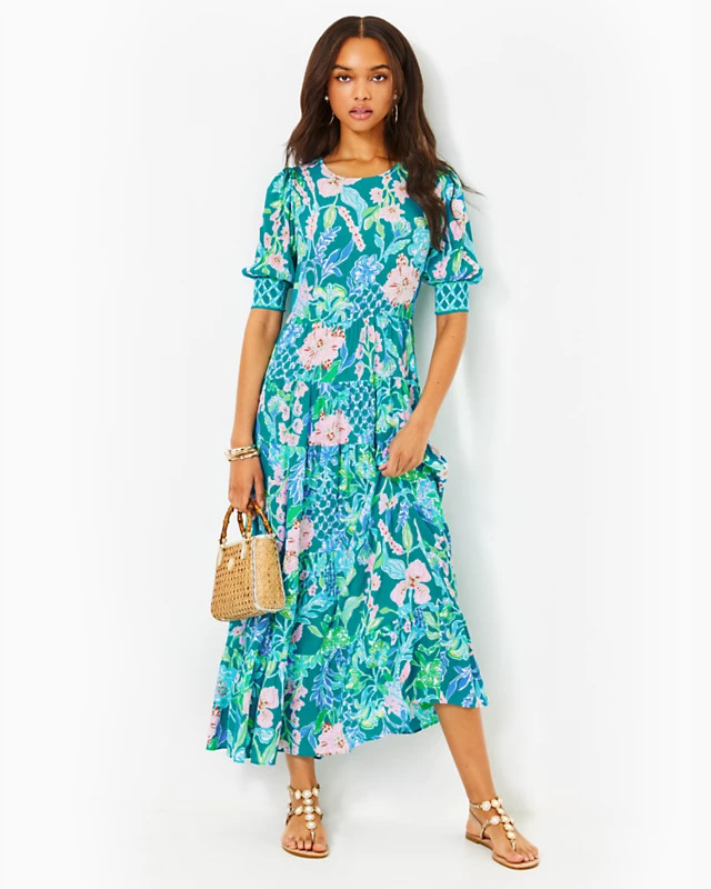 Ameilia Elbow Sleeve Midi Dress | Lilly Pulitzer | Lilly Pulitzer