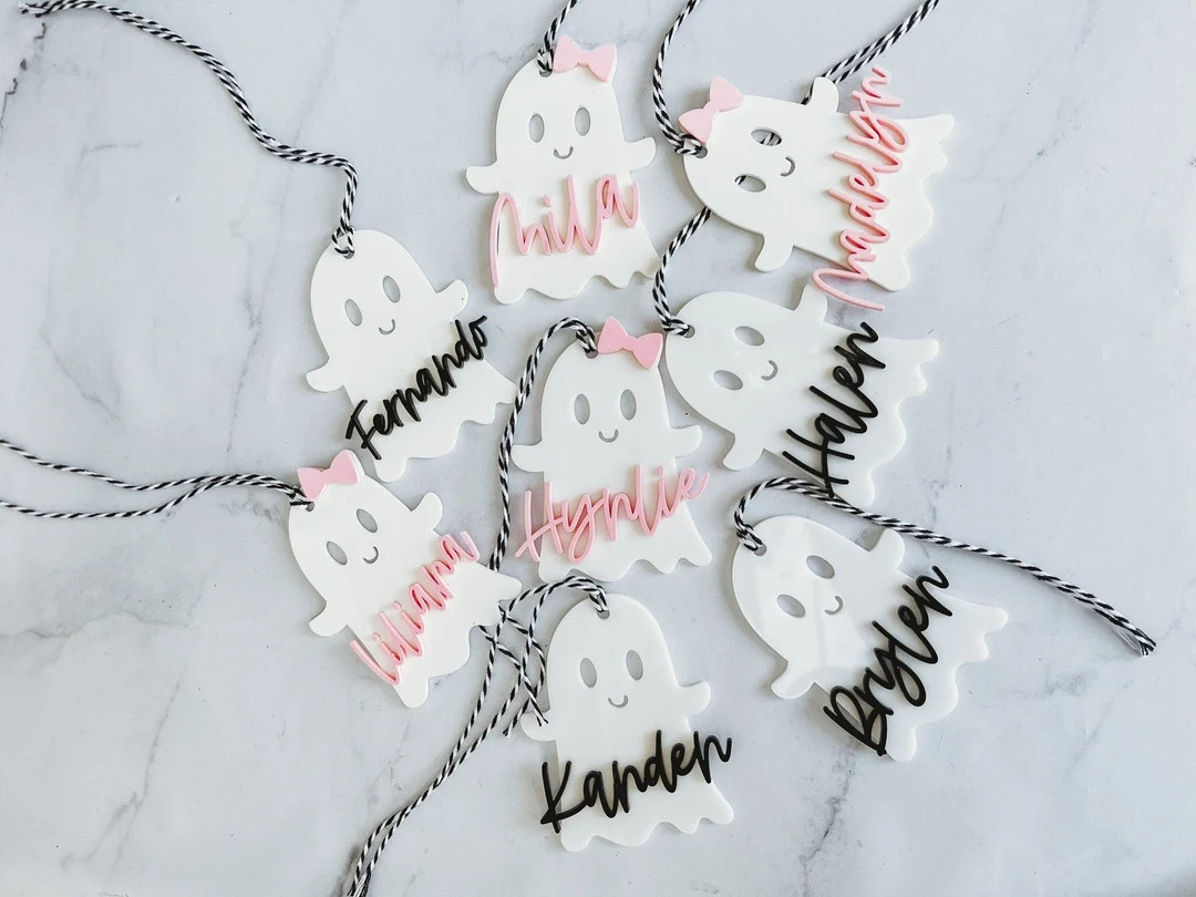 Halloween Basket Tag Boo Basket Halloween Bucket Personalized Basket Tag Kids Halloween Basket Gh... | Etsy (US)