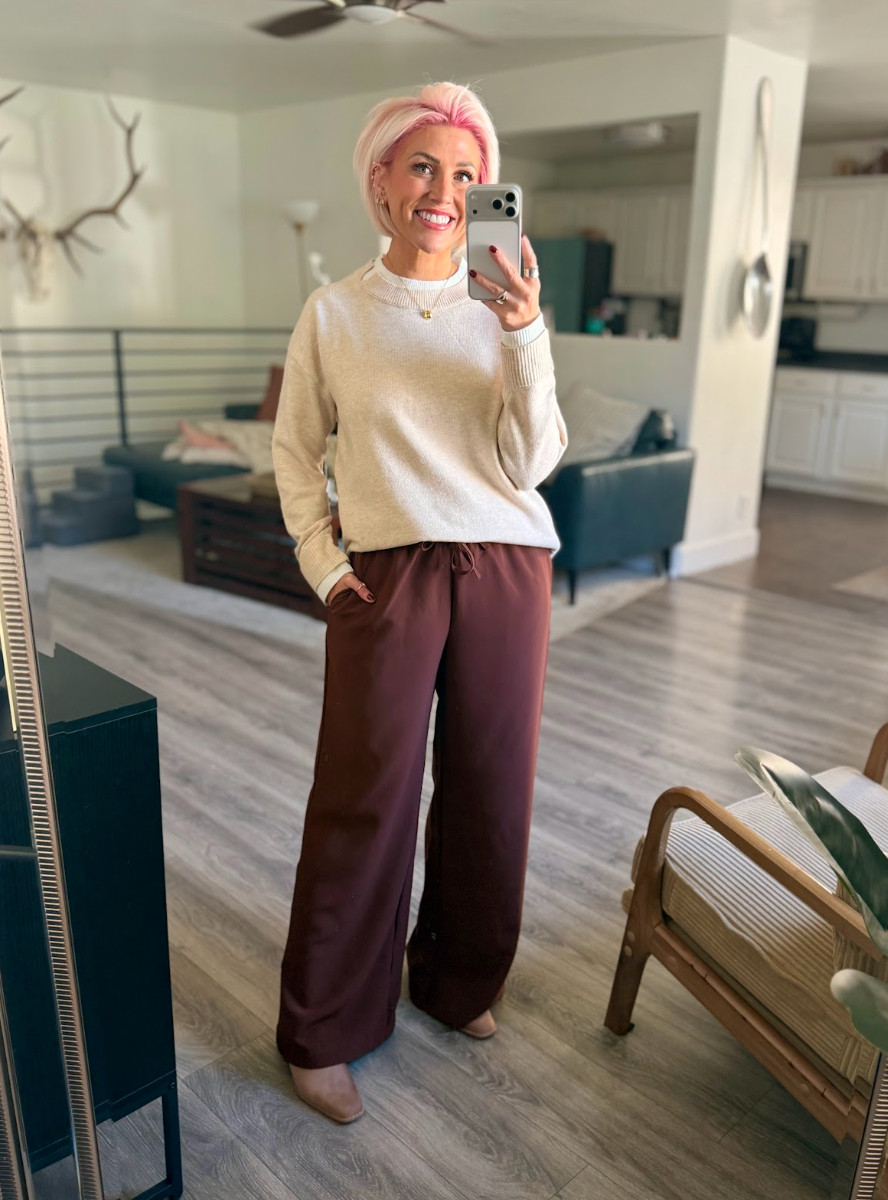 No-wrinkle pants that you can dress up or down?? Say less. Sweater: Small // Pants: Medium // Shoes: TTS 

 #LTKootd #LTKSaleAlert #LTKTravel