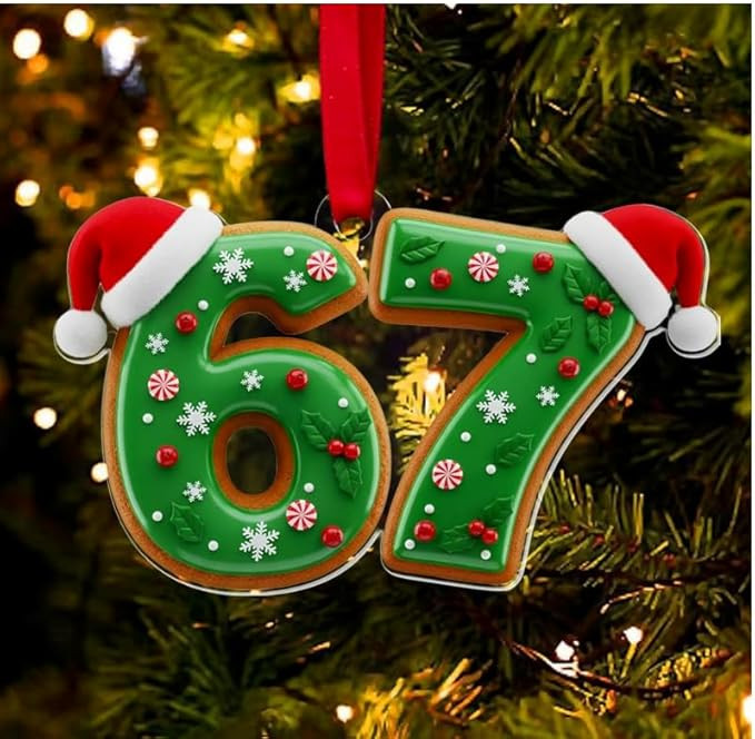 67 Christmas Ornament, Funny 67 Ornament Decor Christmas Tree Hanging Ornaments,Six Seven Ornamen... | Amazon (US)