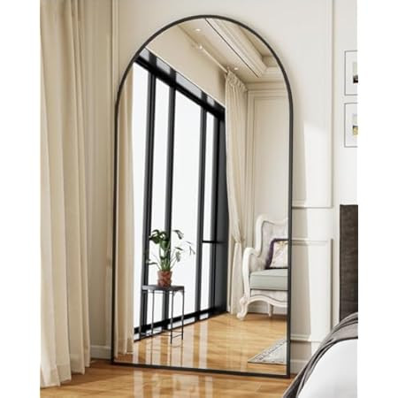 BEAUTYPEAK 76"x34" Arch Floor Mirror, Full Length Mirror Wall Mirror Hanging or Leaning Arched-To... | Amazon (US)