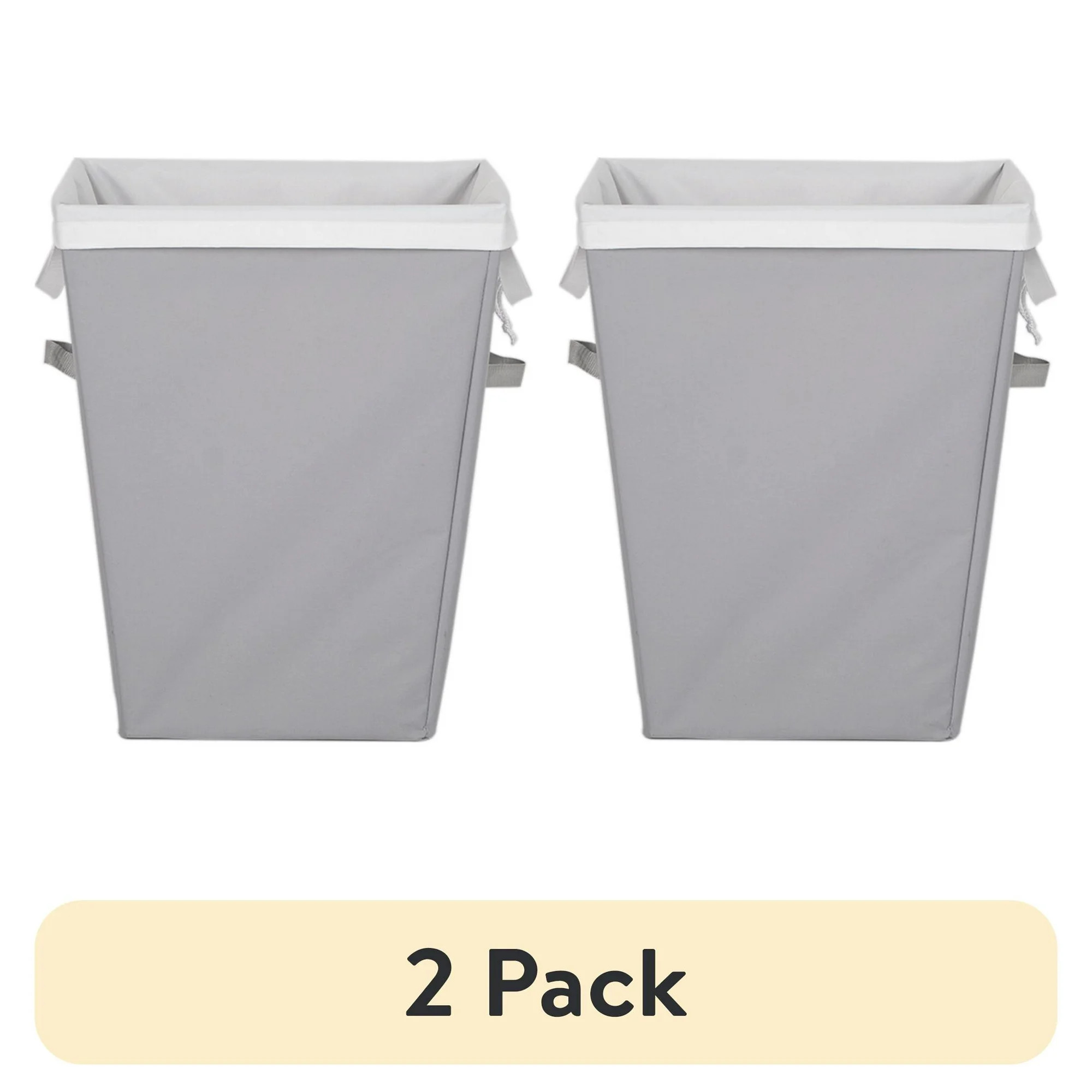 (2 pack) Mainstays Rectangular Polyester Laundry Basket Hamper Sortor with Removable Liner for Ad... | Walmart (US)