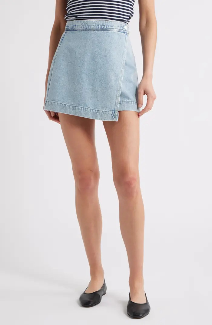 PAIGE Aven Wrap Denim Miniskirt | Nordstrom | Nordstrom