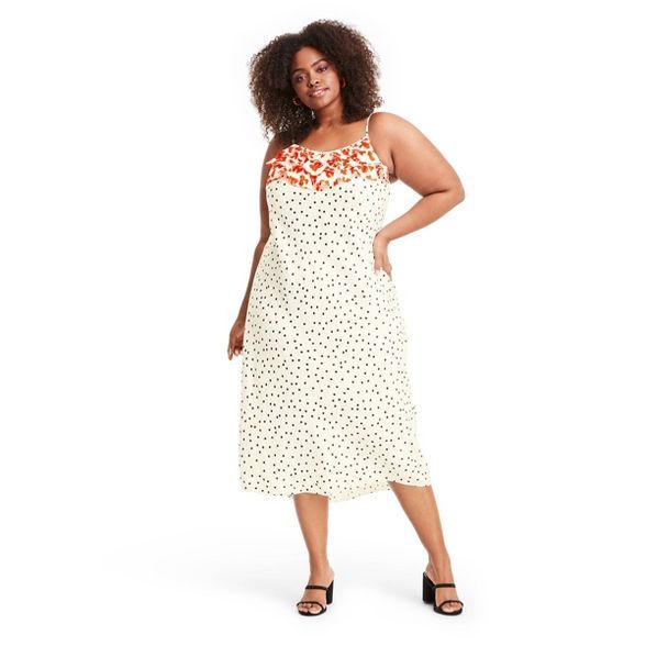 Polka Dot Sleeveless Ruffle Slip Dress - RIXO for Target White | Target