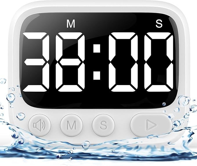 Shower Timer Waterproof Bathroom Toilet Timer Digital Kitchen for Wall Mount, Study w/Foldable St... | Amazon (US)