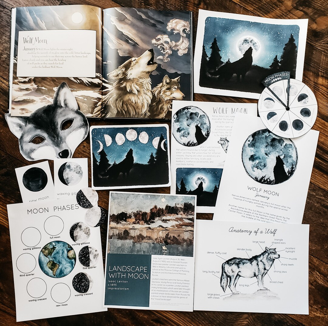 Wolf Moon Mini Nature Study - Etsy | Etsy (US)
