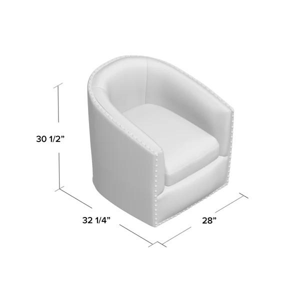 Tyler 360° Swivel Barrel Chair with Nailhead Trim | Wayfair North America