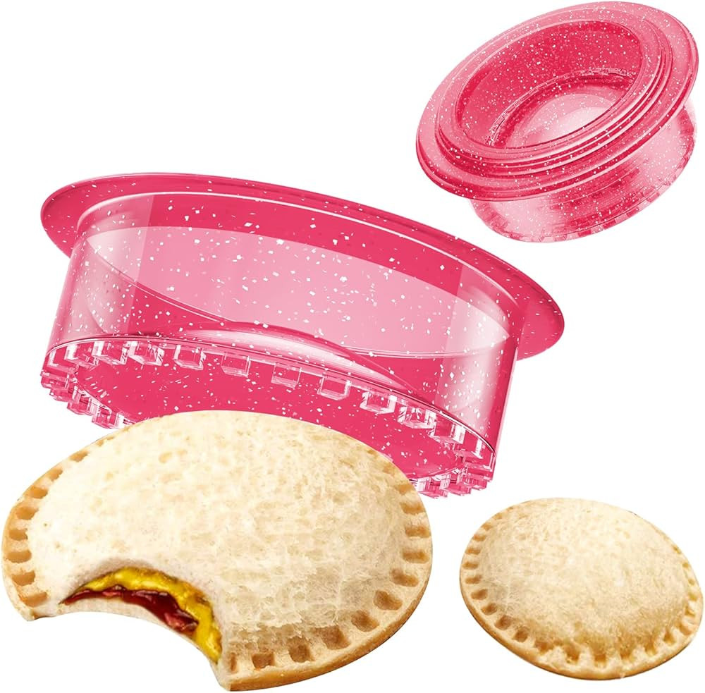 HiYZ Glitter Sandwich Cutter and Sealer - 5 PCS Decruster Sandwich Maker - Peanut Butter and Jelly Crustless Sandwich Cookie Cutter for Kids Children, Glitter Design | Amazon (US)