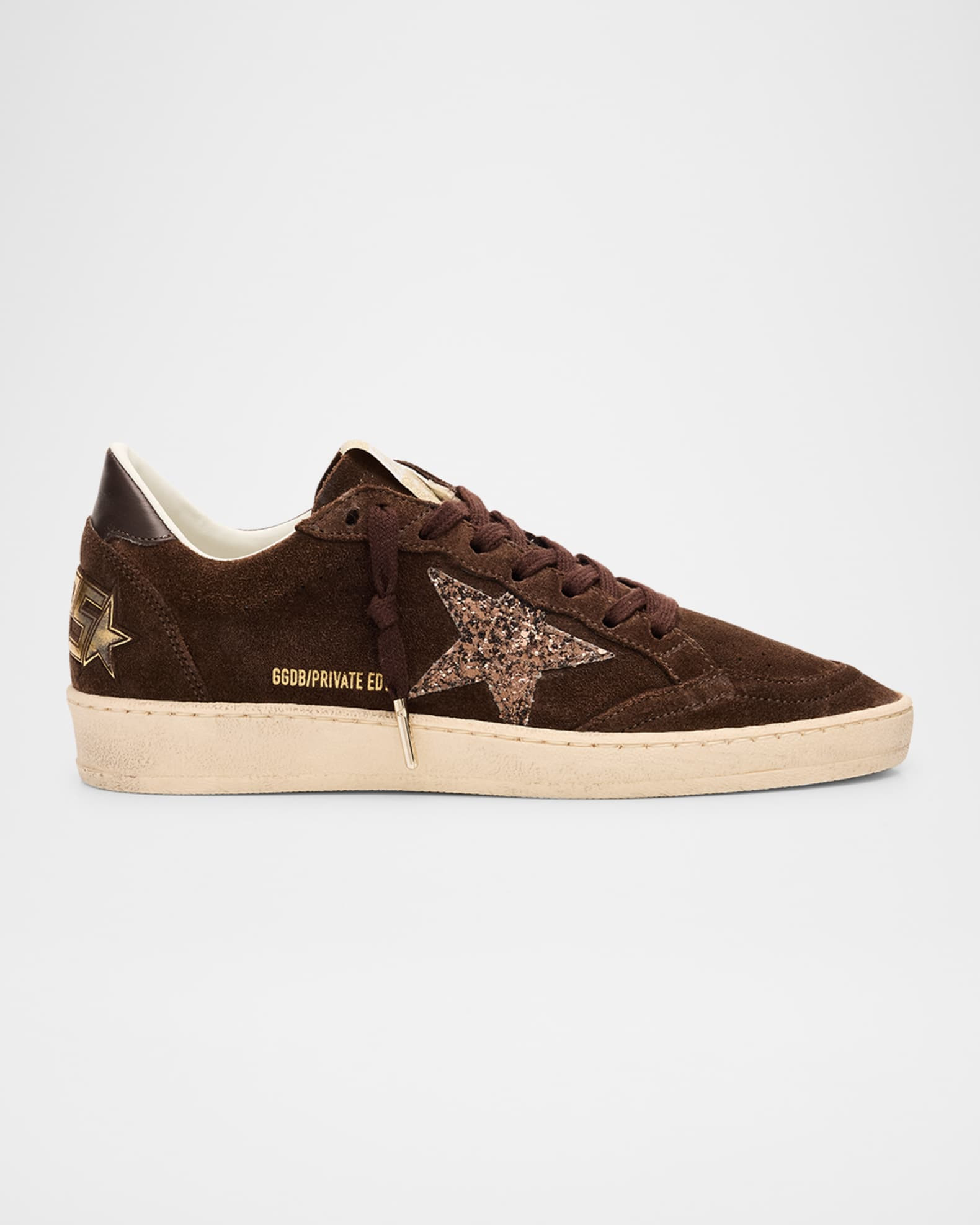 Ballstar Suede Glitter-Star Low-Top Sneakers | Neiman Marcus