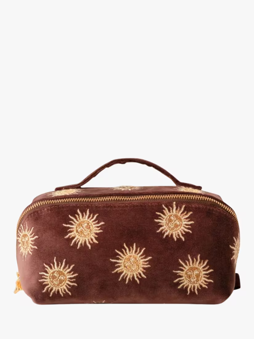 Elizabeth Scarlett Sun Goddess Lay Flat Makeup Bag, Chocolate | John Lewis (UK)