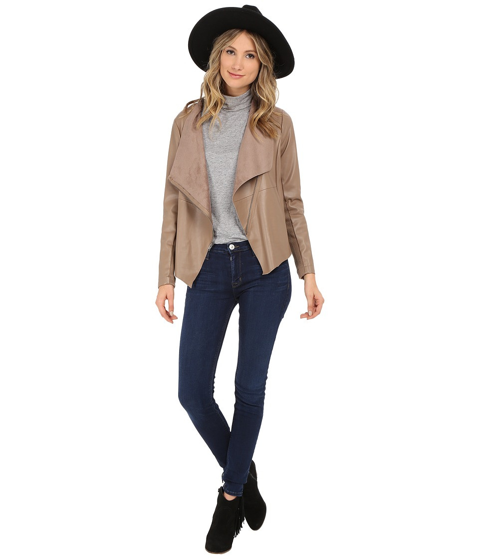 BB Dakota - Bradford Drapey Stretch PU Jacket (Churro) Women's Coat | Zappos