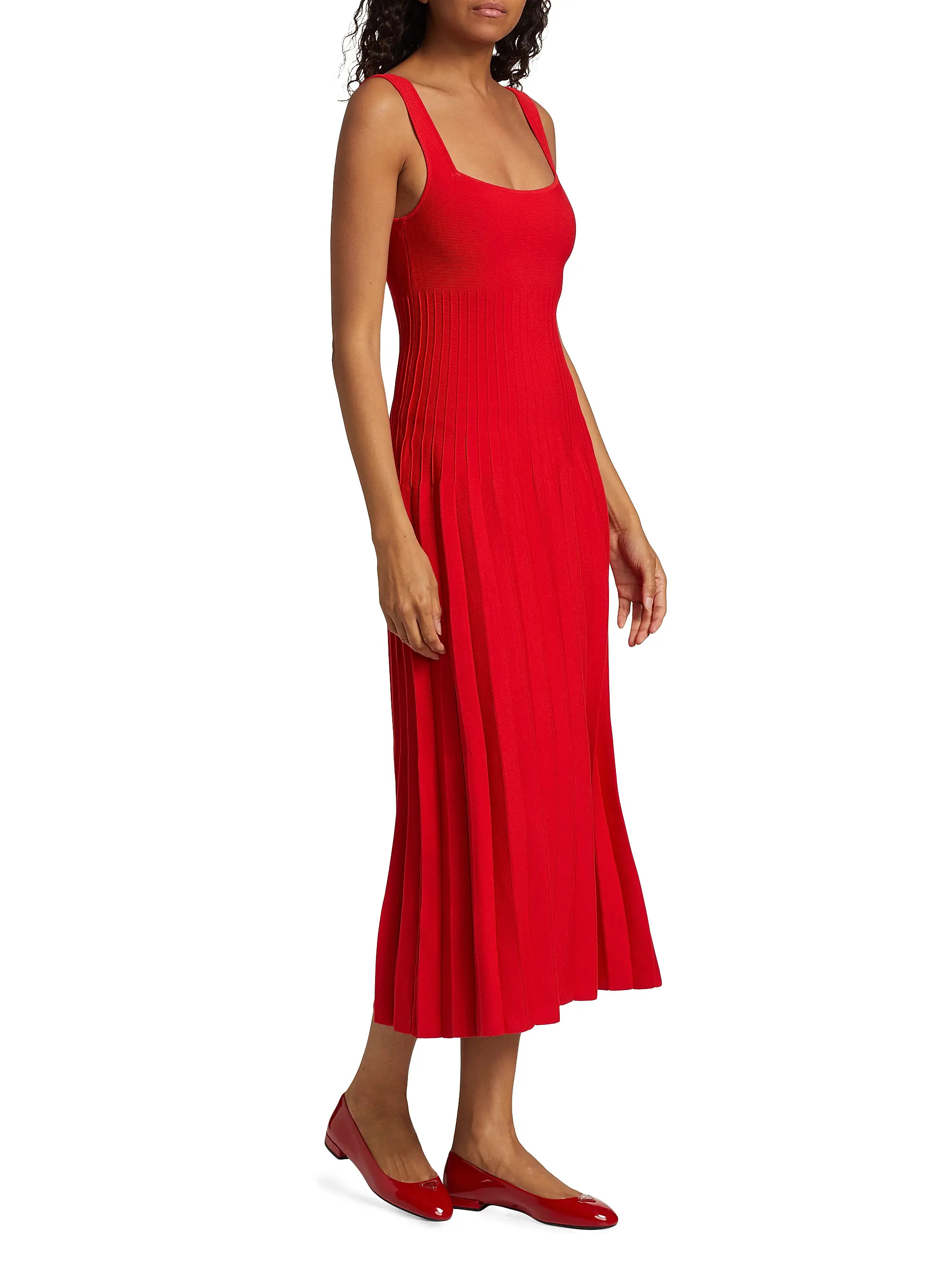 Staud Ellison Rib-Knit Sleeveless Midi-Dress | Saks Fifth Avenue | Saks Fifth Avenue