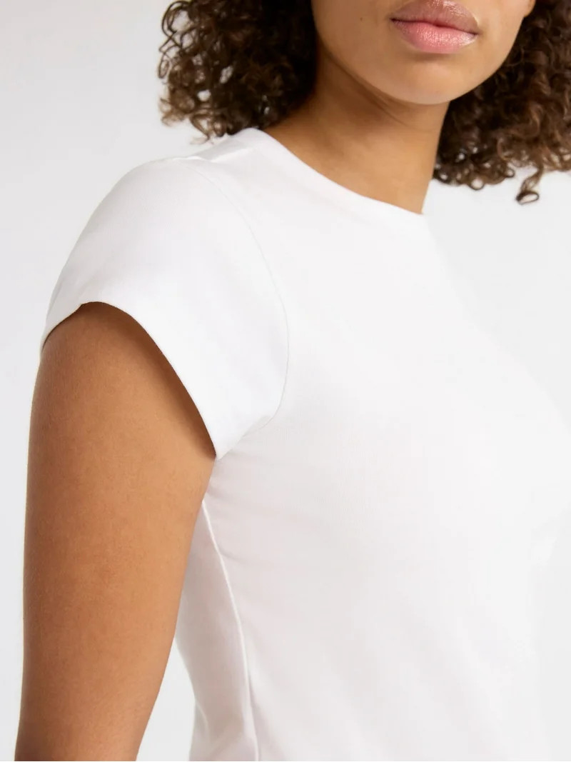 Free Assembly Women's and Women's Plus Cap Sleeve Tee, Sizes XS-4X | Walmart (US)
