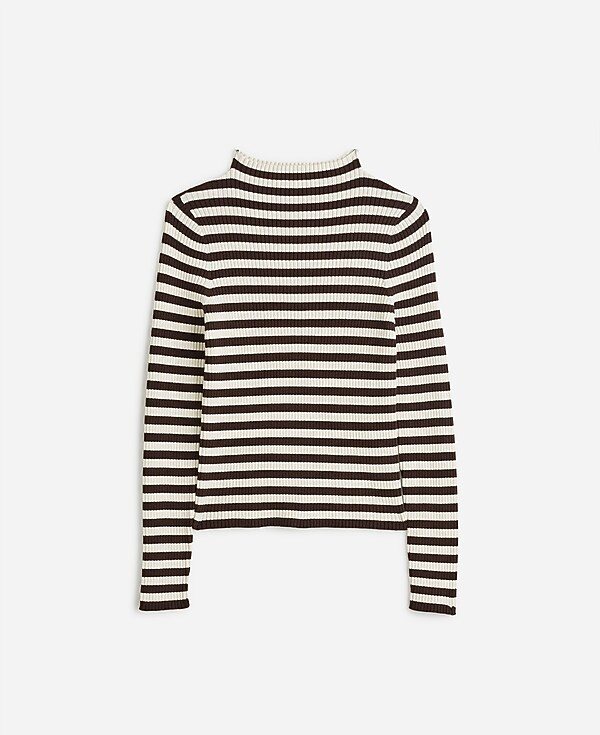 Cotton Mockneck Sweater in Stripe | Madewell