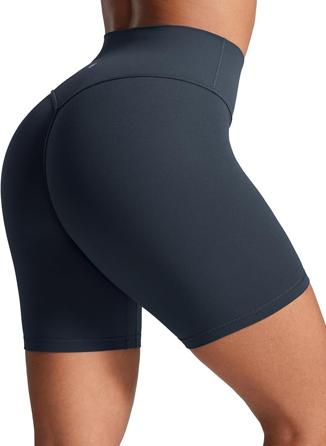 CRZ YOGA Secretsculpt Womens Butterlift High Waist Scrunch Butt Biker Shorts 6 Inches - No Front ... | Amazon (US)