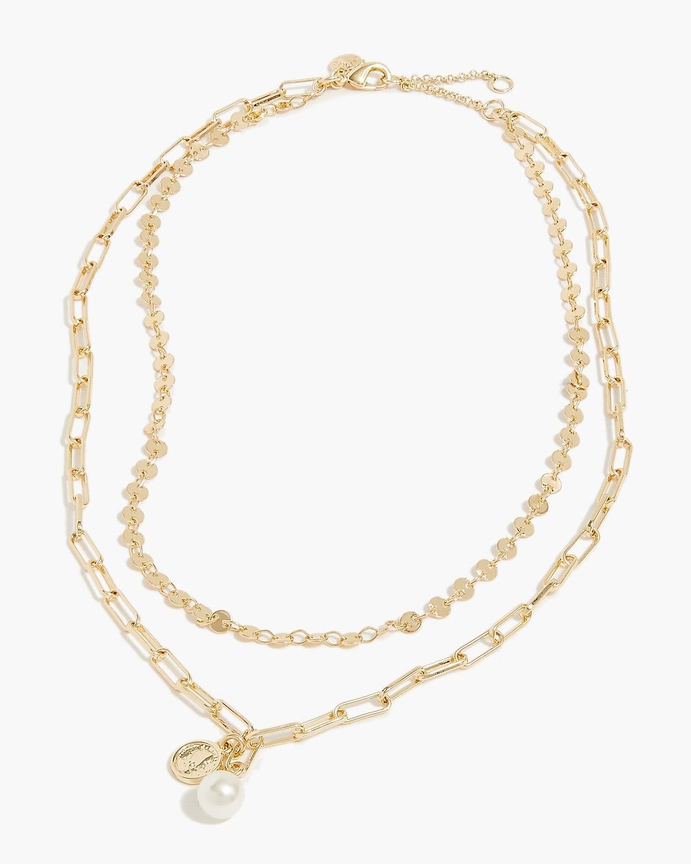Small coin and pearl layering necklace | J.Crew Factory