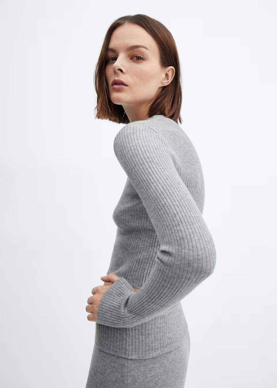 Ribbed round-neck sweater  -  Women | Mango USA | MANGO (US)