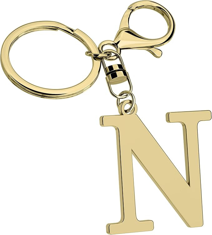 Stainless Steel Gold Letter A-Z Keychain for Women Men, Initial Letter Pendant with Key Ring, Cha... | Amazon (US)