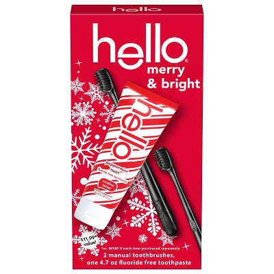 hello Stocking Stuffer, Fluoride-Free Toothpaste and Soft Charcoal Toothbrush Holiday Gift Set - ... | Target
