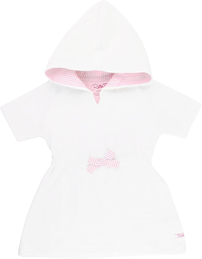 RuffleButts® Baby/Toddler Girls Terry Cloth Hoodie Swim Beach Cover Up Dress | Amazon (US)