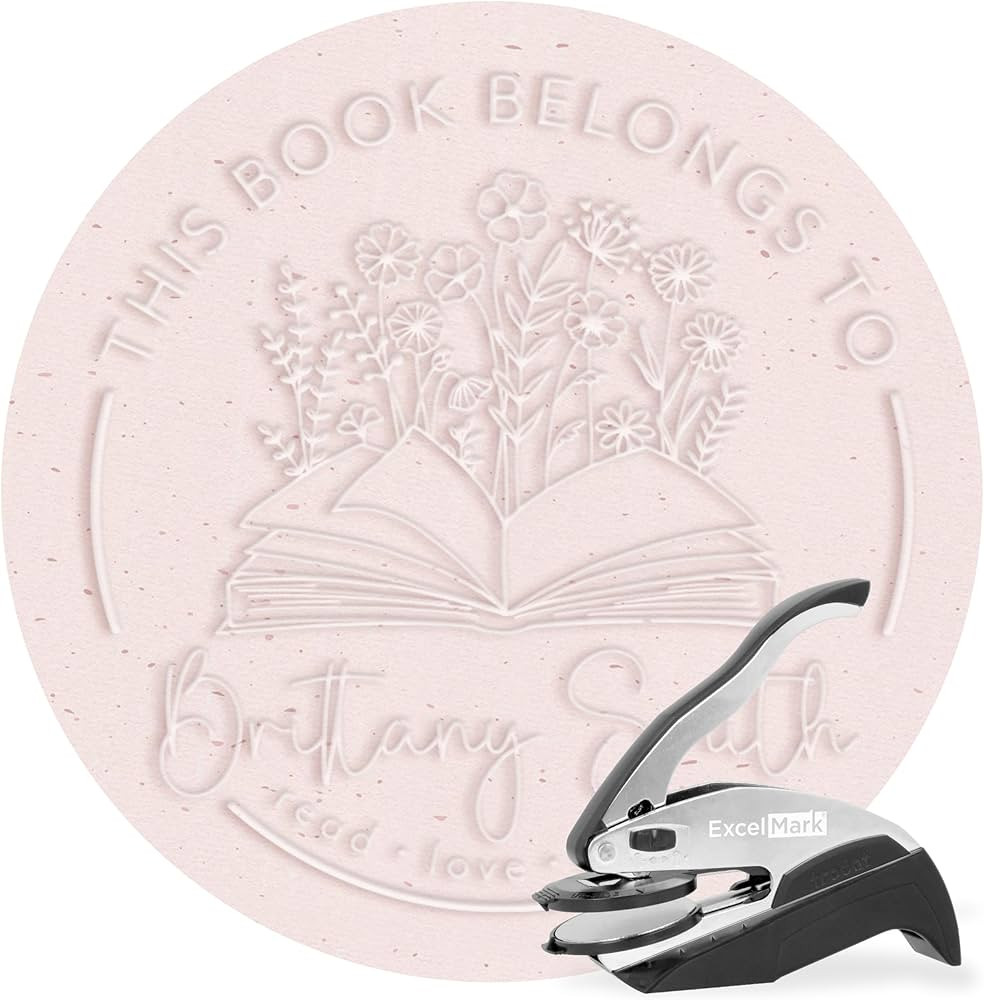ExcelMark Personalized Book Embosser - Wildflower Book (Round) | Amazon (US)