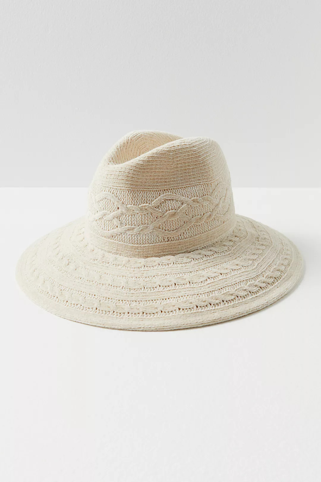Cable Knit Wide Brim Packable Hat | Free People (Global - UK&FR Excluded)